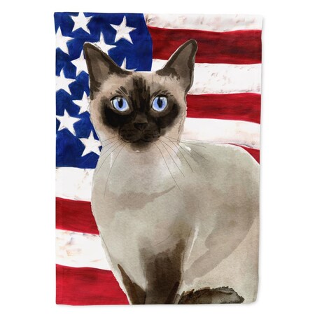 Carolines Treasures Siamese American Flag Flag Canvas House Size CK3039CHF